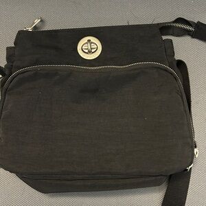 Baggallini Black Crossbody Bag with Gold Accents